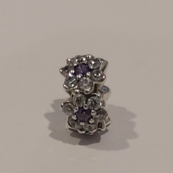COPY - Auth Pandora *Retired* Forget Me Not Flower Spacer w/ Purple Zirconia 79… - Picture 1 of 14